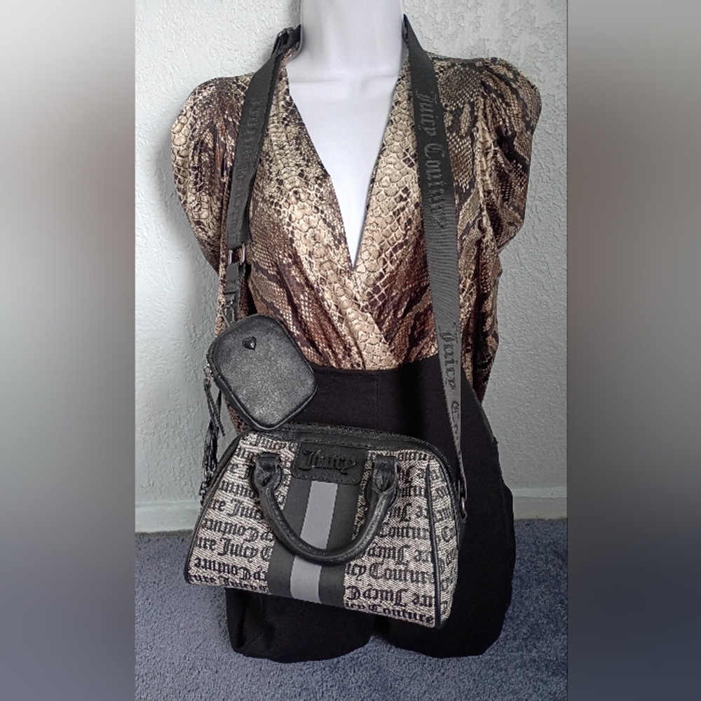Juicy Couture Black and Gray Bag Set